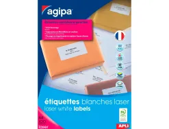 Étiquette adhésive apli agipa imprimante laser copieur 105x42mm boîte 1400 unités