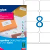 Étiquette adhésive apli agipa imprimante laser copieur 99.1x67.7mm coins arrondis boîte 800 unités