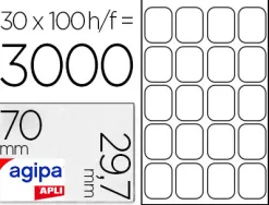Étiquette adhésive apli agipa multi-usage 70x29.7mm toute imprimante boîte 3000 unités