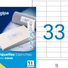 Étiquette adhésive apli agipa multi-usage 70x25mm toute imprimante boîte 3300 unités