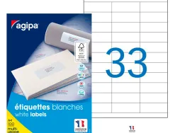 Étiquette adhésive apli agipa multi-usage 70x25mm toute imprimante boîte 3300 unités