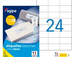 Étiquette adhésive apli agipa multi-usage 70x37mm toute imprimante boîte 2400 unités