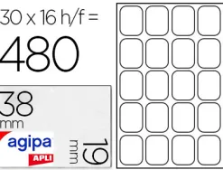 Étiquette adhésive apli agipa multi-usage 19x38mm laser jet d'encre formats paramétrés étui a5 480 unités