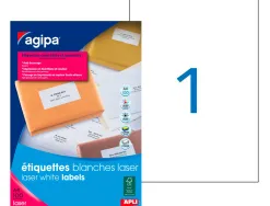 Étiquette adhésive apli agipa imprimante laser copieur 210x297mm boîte 100 unités