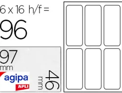 Étiquette adhésive apli agipa multi-usage 97x46mm laser jet d'encre formats paramétrés étui a5 96 unités