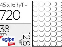 Étiquette adhésive apli agipa multi-usage 12.8x38mm laser jet d'encre formats paramétrés étui a5 720 unités