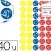 Étiquette adhésive apli pré-imprimée remise -30% -40% -50% -70% permanente coloris assortis 240 pastilles
