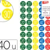 Étiquette adhésive apli pré-imprimée remise -20% -30% -40% -50% permanente coloris assortis 240 pastilles