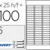 Étiquette adhésive avery expéditeur laser jet d'encre 46x11.1mm blanche enlevable sans trace boîte 2100 unités