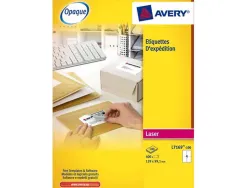 Étiquette adhésive avery laser opaque très blanche 99.1x139mm boîte 400 unités