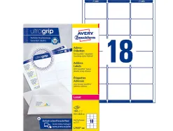Étiquette adhésive avery laser écologique enveloppes classiques 63.5x46.6mm boîte 1800 unités