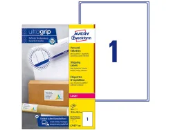 Étiquette adhésive avery laser opaque très blanche 199.6x289.1mm boîte 100 unités