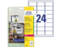 Étiquette adhésive avery ultra-résistante impression laser 63.5x33.9mm pochette 480 unités
