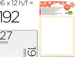 Étiquette adhésive liderpapel 19x27mm coloris blanc écriture manuelle pochette 10 feuilles + 2 gratuites 1920 unités