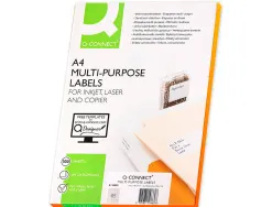 Étiquette adhésive q-connect 38.1x21.2mm coins arrondis imprimante jet d'encre laser copieur 100 feuilles 6500 unités