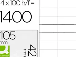 Étiquette adhésive q-connect 105x42mm coins droits imprimante jet d'encre laser copieur boîte 100 feuilles 1400 unités