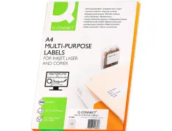 Étiquette adhésive q-connect 105x42mm coins droits imprimante jet d'encre laser copieur boîte 100 feuilles 1400 unités