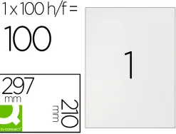 Étiquette adhésive q-connect 210x297mm coins arrondis imprimante jet d'encre laser copieur boîte 100 feuilles 100 unités