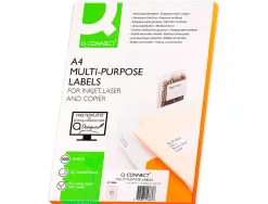 Étiquette adhésive q-connect 105x57mm coins droits imprimante jet d'encre laser copieur boîte 100 feuilles 1000 unités