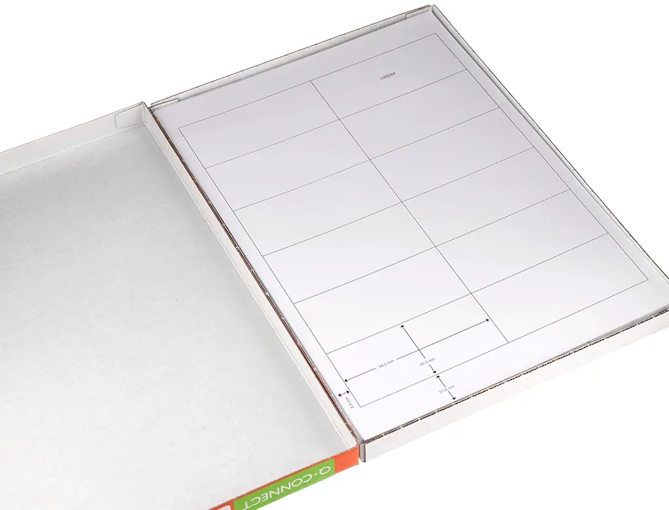 Étiquette adhésive q-connect 96.5x42.3mm coins droits imprimante jet encre laser copieur boîte 100 feuilles 1200 unités