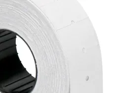 Étiquette adhésive q-connect pour étiqueteuse 1 ligne 8 chiffres format 21x12mm coloris blanc rouleau 1000 unités