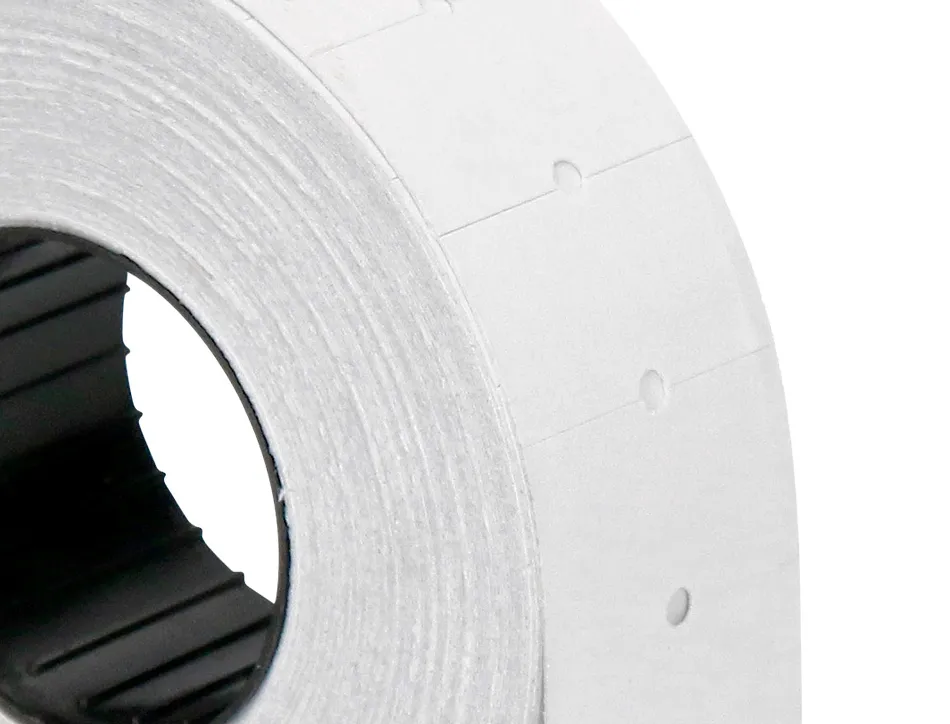 Étiquette adhésive q-connect pour étiqueteuse 1 ligne 8 chiffres format 21x12mm coloris blanc rouleau 1000 unités
