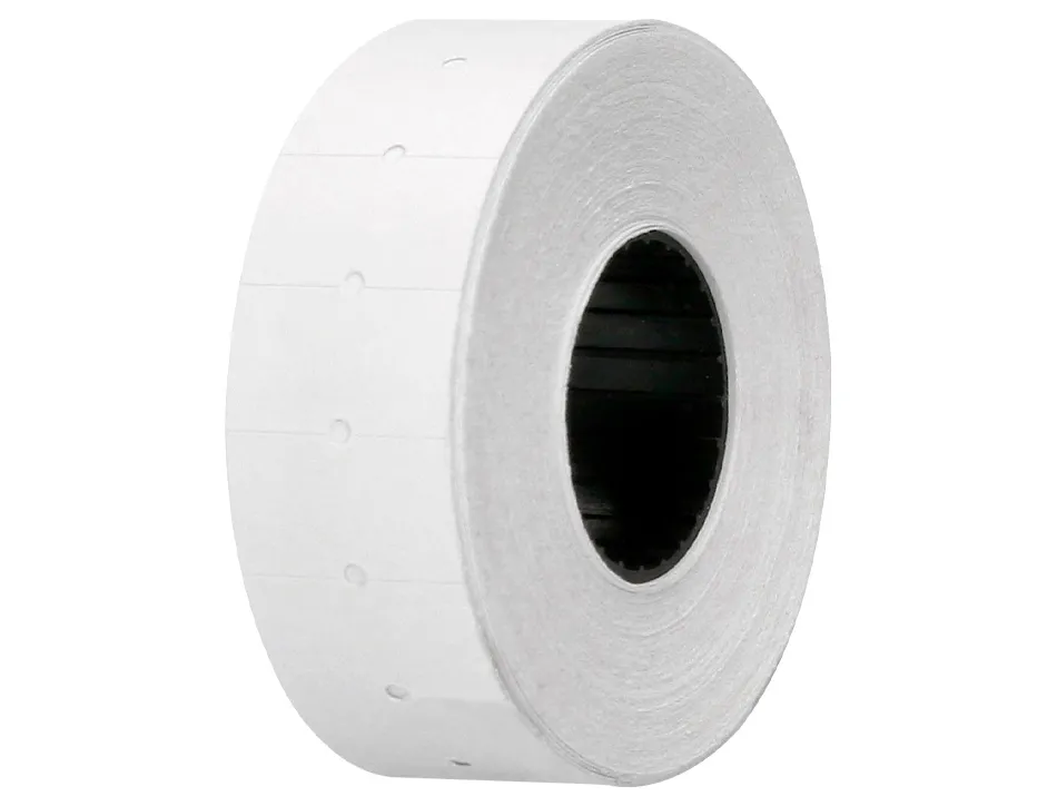 Étiquette adhésive q-connect pour étiqueteuse 1 ligne 8 chiffres format 21x12mm coloris blanc rouleau 1000 unités