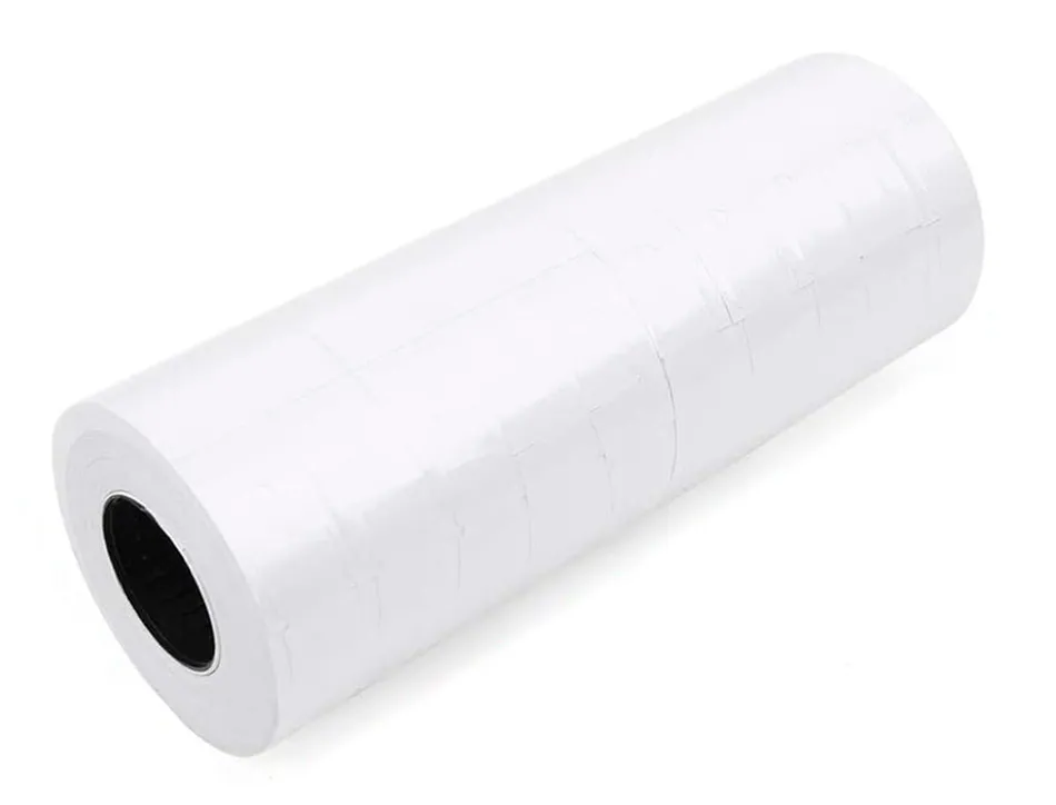 Étiquette adhésive q-connect pour étiqueteuse 1 ligne 8 chiffres format 21x12mm coloris blanc rouleau 1000 unités