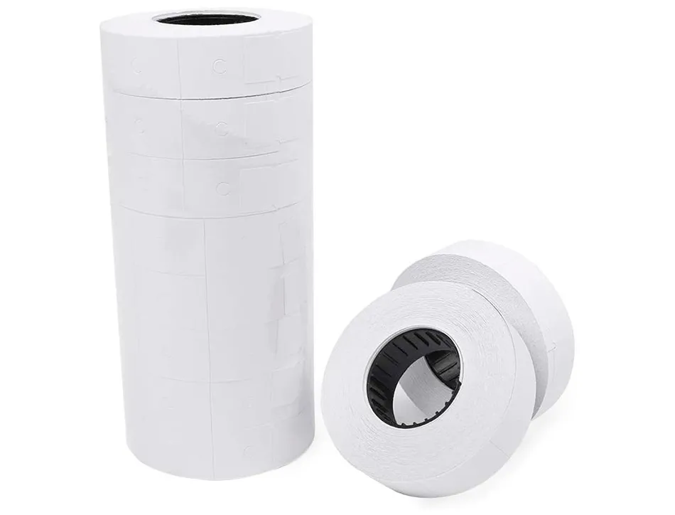 Étiquette adhésive q-connect pour étiqueteuse 1 ligne 8 chiffres format 21x12mm coloris blanc rouleau 1000 unités