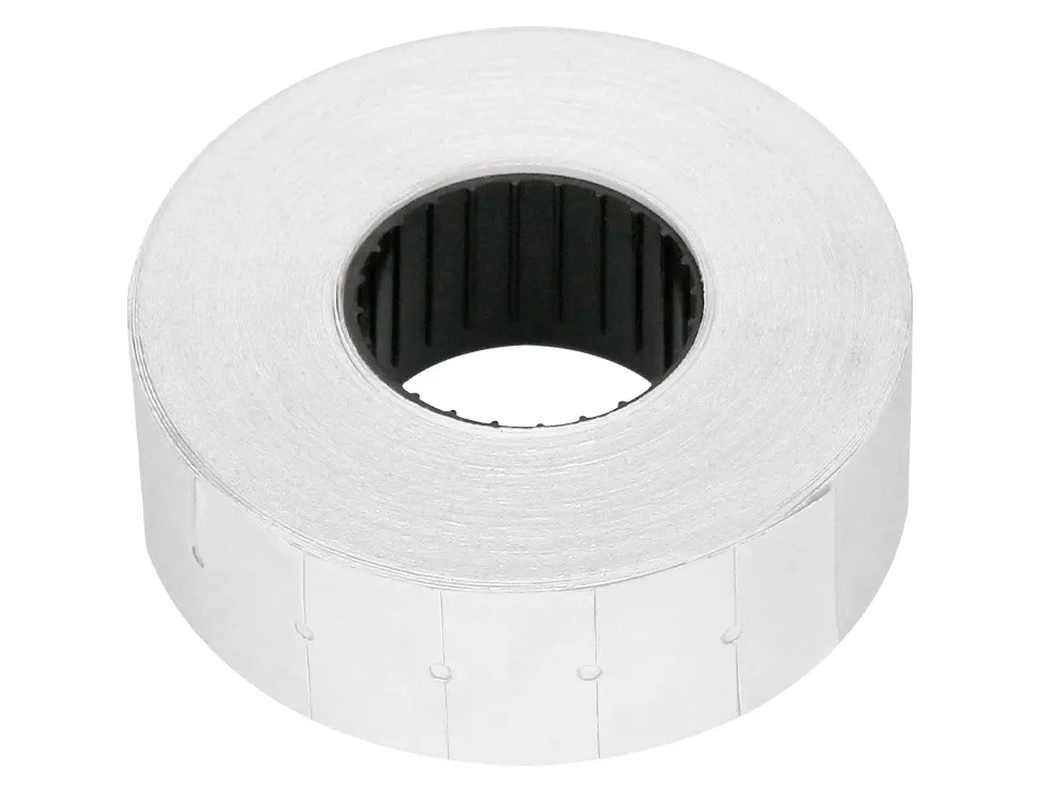 Étiquette adhésive q-connect pour étiqueteuse 1 ligne 8 chiffres format 21x12mm coloris blanc rouleau 1000 unités