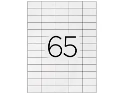 Étiquette adhésive q-connect 38.1x21.2mm coins droits imprimante jet d'encre laser copieur 100 feuilles 6500 unités
