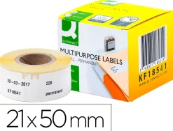 Étiquette adhésive q-connect 12x50mm compatible dymo 99017 boîte 220 unités