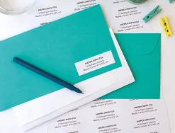 Étiquette adhésive q-connect 70x25mm coins droits imprimante jet d'encre laser copieur boîte 100 feuilles 3300 unités