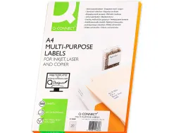 Étiquette adhésive q-connect 105x29mm coins droits imprimante jet d'encre laser copieur boîte 100 feuilles 2000 unités
