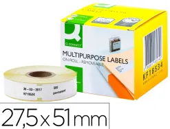 Étiquette adhésive q-connect 27,5x51mm compatible dymo 11355 détachable boîte 500 unités