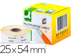 Étiquette adhésive q-connect 54x25mm compatible dymo 11352 permanente boîte 500 unités