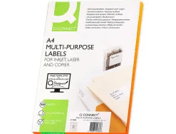 Étiquette adhésive q-connect 105x48mm coins droits imprimante jet d'encre laser copieur boîte 100 feuilles 1200 unités