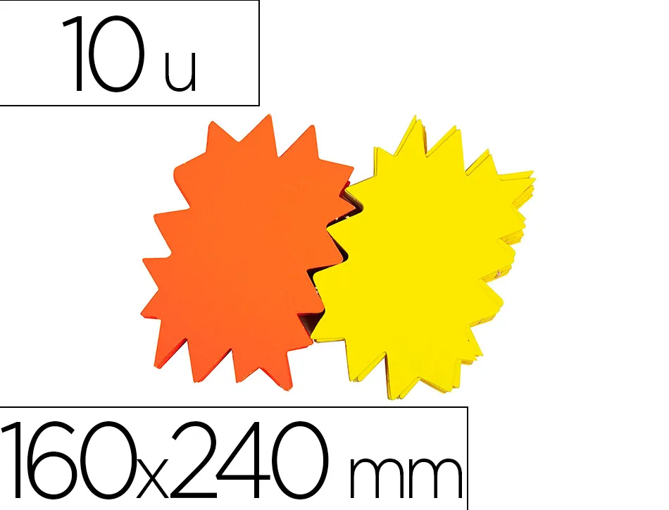 Étiquette affichage apli agipa éclaté effaçable carton fluo 780g 160x240mm 10 unités