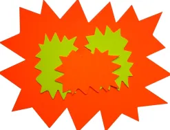 Étiquette affichage apli agipa éclaté effaçable 80x120mm carton fluo 780g assortiment jaune/orange lot 10 unités