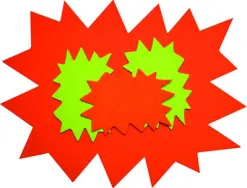 Étiquette affichage apli agipa éclaté effaçable 80x120mm carton fluo 780g assortiment jaune/orange lot 10 unités