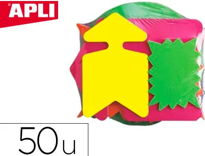 Étiquette affichage apli agipa éclaté non effaçable 120x160mm carton fluo 780g assortiment jaune/orange lot 50 unités