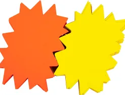 Étiquette affichage apli agipa éclaté non effaçable 120x160mm carton fluo 780g assortiment jaune/orange lot 50 unités