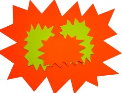 Étiquette affichage apli agipa éclaté non effaçable 80x120mm carton fluo 780g assortiment jaune/orange lot 50 unités