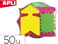 Étiquette affichage apli agipa éclaté non effaçable 80x120mm carton fluo 780g assortiment jaune/orange lot 50 unités