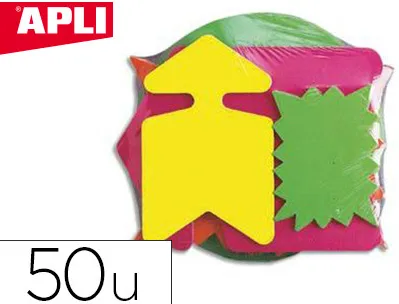Étiquette affichage apli agipa éclaté non effaçable 80x120mm carton fluo 780g assortiment jaune/orange lot 50 unités