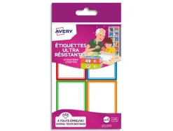 Étiquette avery adhésive 44x64mm cadre couleur ultra-résistante boîte 16 unités