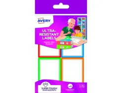 Étiquette avery adhésive 44x64mm cadre couleur ultra-résistante boîte 16 unités