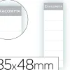 Étiquette exacompta classeurs levier à porte-étiquette recto/verso dos 70mm 185x48mm coloris blanc pochette 10 unités