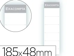 Étiquette exacompta classeurs levier à porte-étiquette recto/verso dos 70mm 185x48mm coloris blanc pochette 10 unités