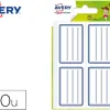Étiquette scolaire avery lignes bleues adhésif permanent 36x56mm sachet 20 unités